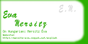 eva mersitz business card